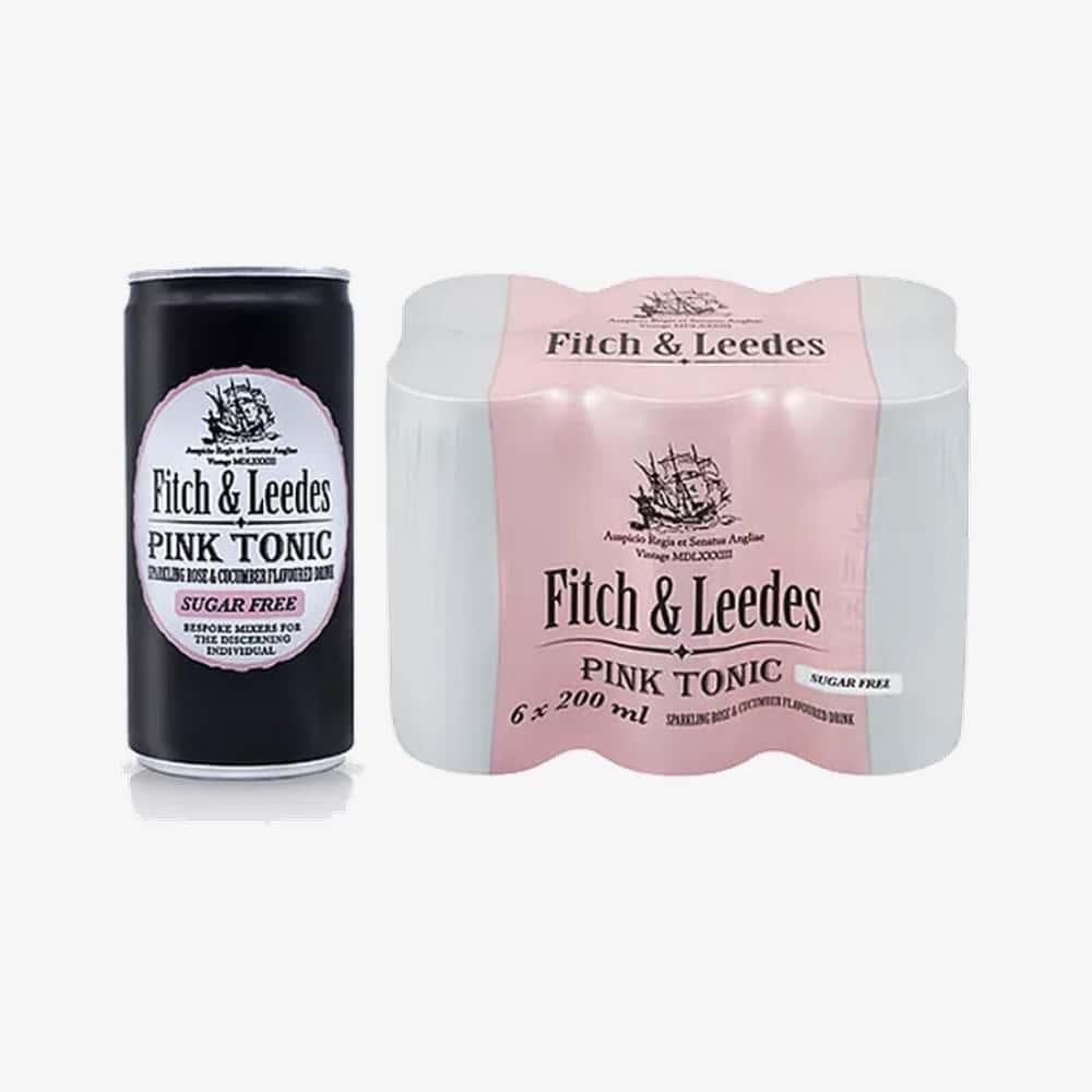 Fitch and Leedes Pink Tonic Sugar Free Cans 6 X 200ml