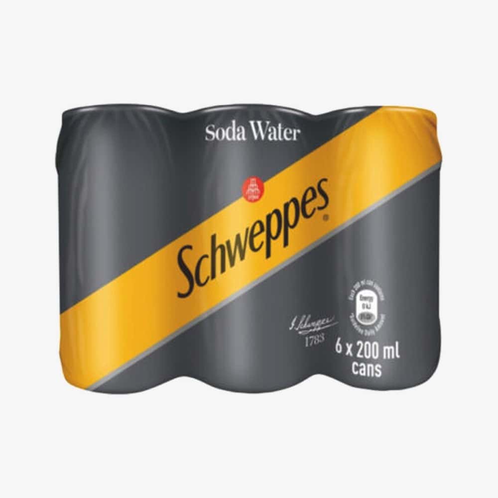 Schweppes Soda Water Can 6 X 200ml